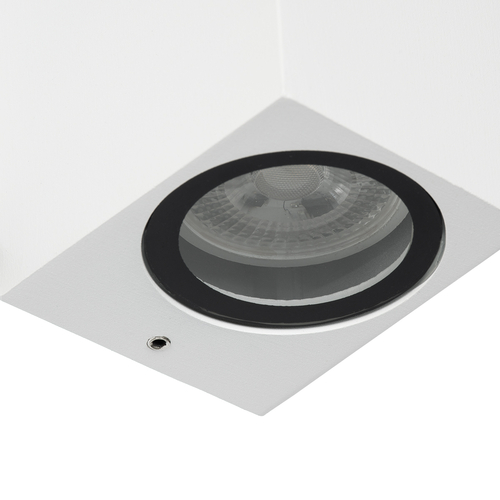 kelvo® BURANO 60614 Μοντέρνο Φωτιστικό Τοίχου - Απλίκα για Λάμπα MR16 με Ντουί 2 x GU10 AC 220-240V Αδιάβροχο IP65 - Λευκό Ματ - Μ8 x Π8 x Υ15cm