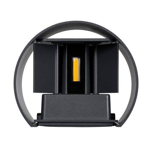 GLOBOSTAR® AXIS-R 60636 Μοντέρνο Φωτιστικό Τοίχου - Απλίκα LED 10W 1150lm 5°/60° AC 220-240V Αδιάβροχο IP65 Θερμό Λευκό 2700K - Bridgelux COB Chip & TÜV SÜD Driver - Γκρι Ανθρακί Ματ - Μ10 x Π10 x Υ10cm - 5 Χρόνια Εγγύηση