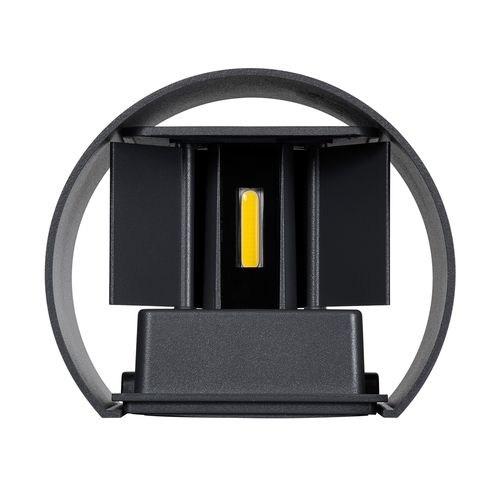 GLOBOSTAR® AXIS-R 60639 Μοντέρνο Φωτιστικό Τοίχου - Απλίκα LED 10W 1200lm 5°/60° AC 220-240V Αδιάβροχο IP65 Φυσικό Λευκό 4500K - Bridgelux COB Chip & TÜV SÜD Driver - Γκρι Ανθρακί Ματ - Μ10 x Π10 x Υ10cm - 5 Χρόνια Εγγύηση