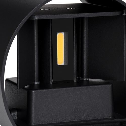 GLOBOSTAR® AXIS-R 60640 Μοντέρνο Φωτιστικό Τοίχου - Απλίκα LED 10W 1200lm 5°/60° AC 220-240V Αδιάβροχο IP65 Φυσικό Λευκό 4500K - Bridgelux COB Chip & TÜV SÜD Driver - Μαύρο Ματ - Μ10 x Π10 x Υ10cm - 5 Χρόνια Εγγύηση