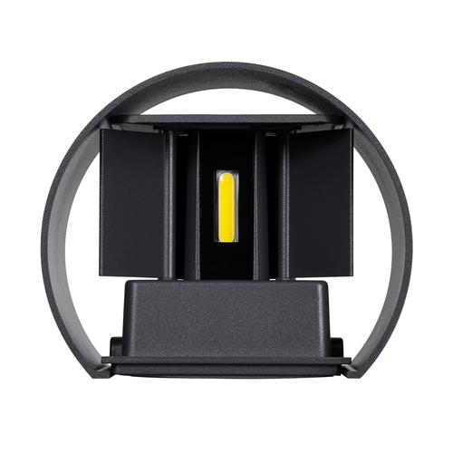 GLOBOSTAR® AXIS-R 60642 Μοντέρνο Φωτιστικό Τοίχου - Απλίκα LED 10W 1250lm 5°/60° AC 220-240V Αδιάβροχο IP65 Ψυχρό Λευκό 6000K - Bridgelux COB Chip & TÜV SÜD Driver - Γκρι Ανθρακί Ματ - Μ10 x Π10 x Υ10cm - 5 Χρόνια Εγγύηση