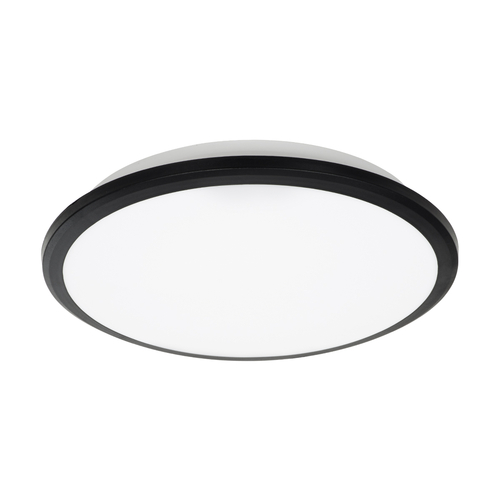 GLOBOSTAR® TUFFIN 60996 Φωτιστικό Πλαφονιέρα Οροφής LED 24W 2760lm 120° AC 220-240V Αδιάβροχο IP54 Ψυχρό Λευκό 6000K - Lumileds SMD Chip - Μαύρο Ματ & Λευκό Γαλακτερό - Μ30 x Π30 x Υ6.5cm - 3 Χρόνια Εγγύηση