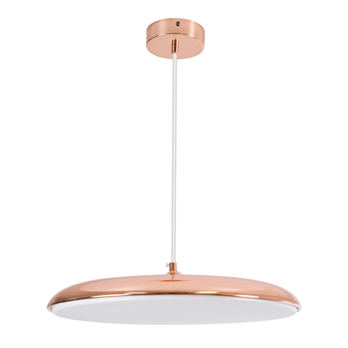 GLOBOSTAR® BARON 61256 Μοντέρνο Κρεμαστό Φωτιστικό Οροφής LED 24W 2880lm 120° AC 220-240V IP20 Ρυθμιζόμενο Λευκό CCT με On/Off 2700K/4500K/6000K - Lumileds SMD Chip - Ροζ Χρυσό - Μ40 x Π40 x Υ10cm - 3 Χρόνια Εγγύηση