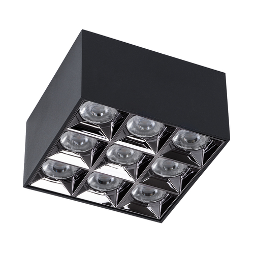 GLOBOSTAR® LUMINAR 60336 Downlight Σποτ LED 30W 4200lm 36° AC 220-240V IP20 Φυσικό Λευκό 4500K - Osram SMD Chip & TÜV SÜD Driver - Μαύρο Ματ - Μ12 x Π12 x Υ6.6cm - 5 Χρόνια Εγγύηση