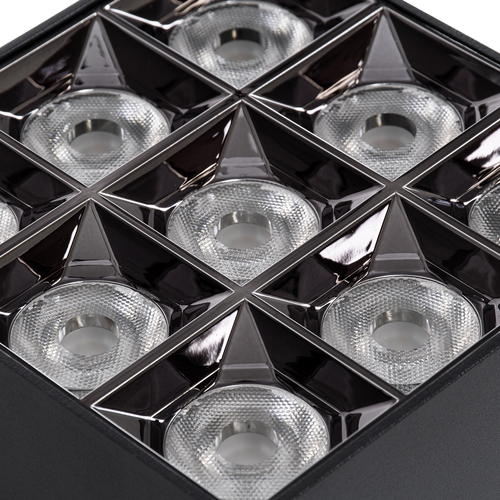 GLOBOSTAR® LUMINAR 60336 Downlight Σποτ LED 30W 4200lm 36° AC 220-240V IP20 Φυσικό Λευκό 4500K - Osram SMD Chip & TÜV SÜD Driver - Μαύρο Ματ - Μ12 x Π12 x Υ6.6cm - 5 Χρόνια Εγγύηση