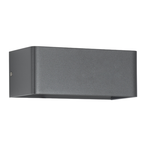 GLOBOSTAR® CIRCOA 60543 Μοντέρνο Φωτιστικό Τοίχου - Απλίκα LED 10W 1080lm 60° AC 220-240V IP44 Θερμό Λευκό 2700K - Bridgelux COB Chip & TÜV SÜD Driver - Γκρι Ανθρακί Ματ - Μ20 x Π8 x Υ10cm - 5 Χρόνια Εγγύηση