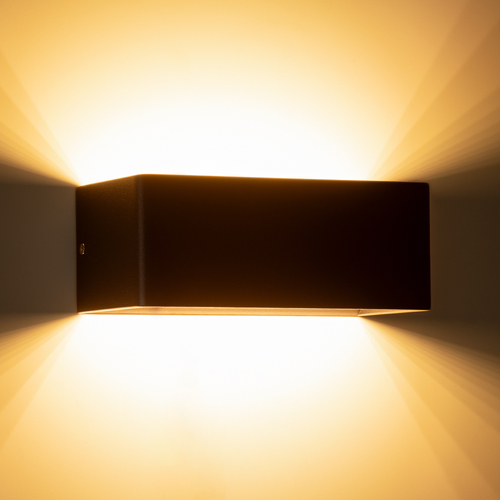 GLOBOSTAR® CIRCOA 60544 Μοντέρνο Φωτιστικό Τοίχου - Απλίκα LED 10W 1080lm 60° AC 220-240V IP44 Θερμό Λευκό 2700K - Bridgelux COB Chip & TÜV SÜD Driver - Μαύρο Ματ - Μ20 x Π8 x Υ10cm - 5 Χρόνια Εγγύηση