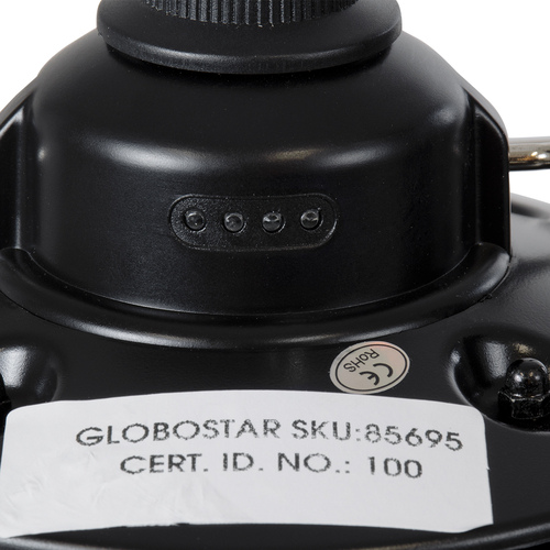 GloboStar® 85695 Αυτόνομο Φανάρι Camping LED 4W USB 2.0 με Επαναφορτιζόμενη Μπαταρία 1 x 18650 2000mAh Li-ion Power Bank IP20 Dimmable Μαύρο με Διάφανο Γυαλί CCT Εναλλαγή Φωτισμού μέσω On/Off All In One Ψυχρό 6000K+Φυσικό 4500K+Θερμό 2700K Φ13.5 x Υ17.5cm