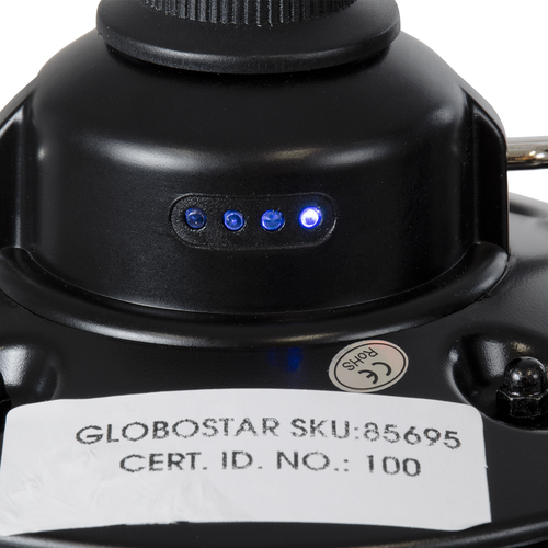 GloboStar® 85695 Αυτόνομο Φανάρι Camping LED 4W USB 2.0 με Επαναφορτιζόμενη Μπαταρία 1 x 18650 2000mAh Li-ion Power Bank IP20 Dimmable Μαύρο με Διάφανο Γυαλί CCT Εναλλαγή Φωτισμού μέσω On/Off All In One Ψυχρό 6000K+Φυσικό 4500K+Θερμό 2700K Φ13.5 x Υ17.5cm