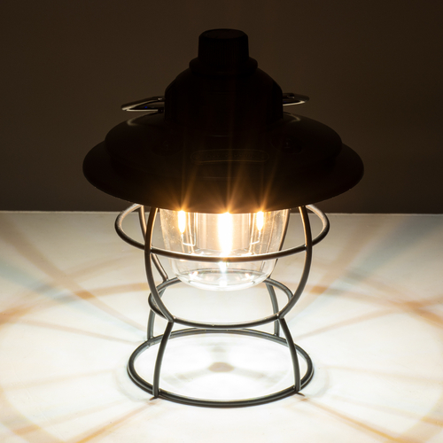 GloboStar® 85695 Αυτόνομο Φανάρι Camping LED 4W USB 2.0 με Επαναφορτιζόμενη Μπαταρία 1 x 18650 2000mAh Li-ion Power Bank IP20 Dimmable Μαύρο με Διάφανο Γυαλί CCT Εναλλαγή Φωτισμού μέσω On/Off All In One Ψυχρό 6000K+Φυσικό 4500K+Θερμό 2700K Φ13.5 x Υ17.5cm