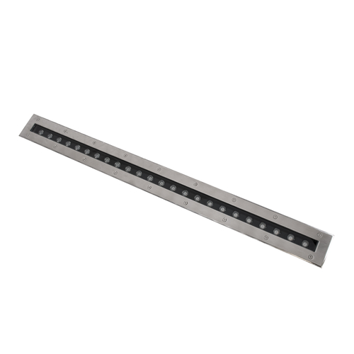 GLOBOSTAR® UNDERGROUND-REMVI 90194-Y Χωνευτό Φωτιστικό Wall Washer Δαπέδου LED 18W 1440lm 10° DC 24V Αδιάβροχο IP68 2200K DMX512 Dimmable - Ανοξείδωτο Ατσάλι 304 - Μ100 x Π9 x Υ7.2cm / Μ98.2 x Π7.6cm - 3 Χρόνια Εγγύηση