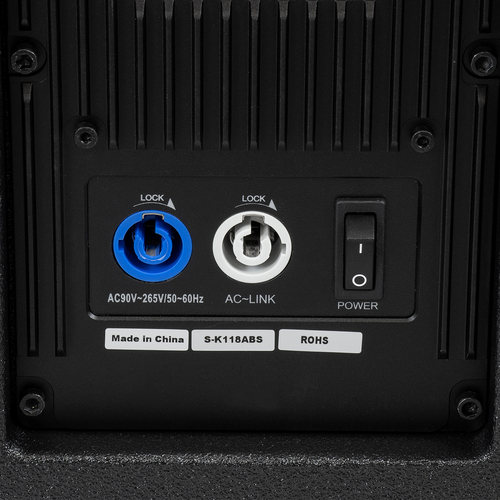 GLOBOSTAR® FDB K118BAS 98028 Επιδαπέδιο Ενεργό Αυτοενισχυόμενο PA Subwoofer Κολωνάτο Σύστημα με Ψηφιακό Ενισχυτή DSP SA2.68 AC 220V/50-60Hz - 600W RMS/4Ω + 600W RMS/4Ω (2400W Peak) - 1 x 18 Inches LF - IP20 - Μαύρο - Μ47.5 x Π71 x Υ70cm - 2 Χρόνια Εγγύηση