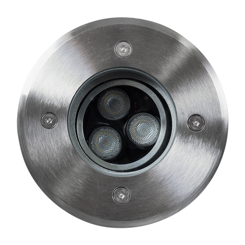 GloboStar® UNDERWATER-LUNTA 90403 Υποβρύχιο Χωνευτό Κινούμενο Φωτιστικό Σποτ Ειδικό για Σιντριβάνια LED 12W 1020lm 60° DC 24V Αδιάβροχο IP68 Φ12 x Υ13cm RGBW DMX512 - Ανοξείδωτο Ατσάλι - 3 Years Warranty