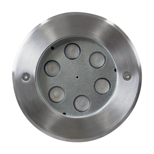 GLOBOSTAR® UNDERWATER-YUNI 90417 Υποβρύχιο Χωνευτό Σποτ για Σιντριβάνια/Πισίνες LED 6W 540lm 30° DC 24V Αδιάβροχο IP68 Θερμό Λευκό 2700K Dimmable - Ανοξείδωτο Ατσάλι 304 - Φ15 x Υ10cm / Q14cm - 3 Χρόνια Εγγύηση