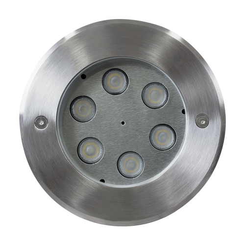 GLOBOSTAR® UNDERWATER-YUNI 90418 Υποβρύχιο Χωνευτό Σποτ για Σιντριβάνια/Πισίνες LED 6W 600lm 30° DC 24V Αδιάβροχο IP68 Ψυχρό Λευκό 6000K Dimmable - Ανοξείδωτο Ατσάλι 304 - Φ15 x Υ10cm - Q14cm - 3 Χρόνια Εγγύηση