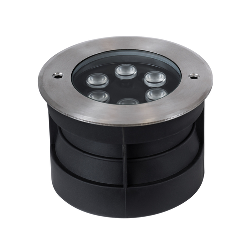 GLOBOSTAR® UNDERWATER-YUNI 90419 Υποβρύχιο Χωνευτό Σποτ για Σιντριβάνια/Πισίνες LED 6W 510lm 30° DC 24V Αδιάβροχο IP68 RGBW DMX512 Dimmable - Ανοξείδωτο Ατσάλι 304 - Φ15 x Υ10cm - Q14cm - 3 Χρόνια Εγγύηση