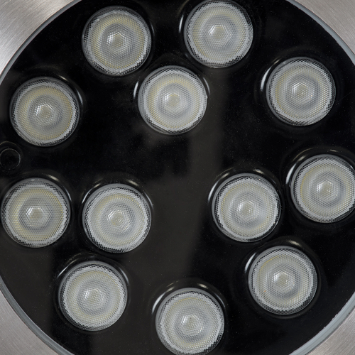 GLOBOSTAR® UNDERWATER-TUNI 90422 Υποβρύχιο Χωνευτό Σποτ για Σιντριβάνια/Πισίνες LED 12W 1020lm 30° DC 24V Αδιάβροχο IP68 RGBW DMX512 Dimmable - Ανοξείδωτο Ατσάλι 304 - Φ18 x Υ11cm - Q17.5 - 3 Χρόνια Εγγύηση