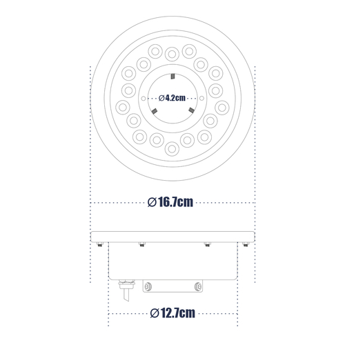 GloboStar® UNDERWATER-DENIS 90435 Υποβρύχιο Χωνευτό Φωτιστικό Σποτ Ειδικό για Σιντριβάνια - Πισίνες - Τζακούζι LED 9W 810lm 30° DC 24V Αδιάβροχο IP68 Φ16.7 x Υ7.5cm Θερμό Λευκό 2700K - Ανοξείδωτο Ατσάλι SS304 - 3 Years Warranty