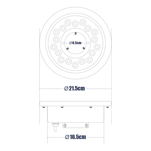 GloboStar® UNDERWATER-DENIS 90442 Υποβρύχιο Χωνευτό Φωτιστικό Σποτ Ειδικό για Σιντριβάνια - Πισίνες - Τζακούζι LED 18W 1800lm 30° DC 24V Αδιάβροχο IP68 Φ21.5 x Υ8cm Ψυχρό Λευκό 6000K - Ανοξείδωτο Ατσάλι SS304 - 3 Years Warranty