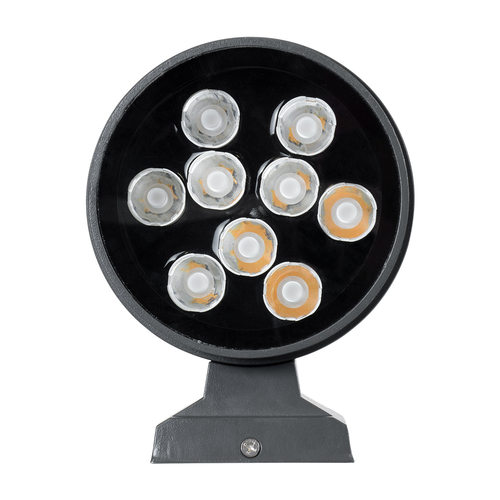 GLOBOSTAR® WALLLIGHT-GONA 90483 Μοντέρνο Φωτιστικό Τοίχου - Απλίκα LED 24W 2160lm 5° DC 24V Αδιάβροχο IP67 Θερμό Λευκό 2700K - CREE COB Chip & TÜV SÜD Driver - Γκρι Ανθρακί Ματ - Μ13 x Π16.5 x Υ5cm - 3 Χρόνια Εγγύηση