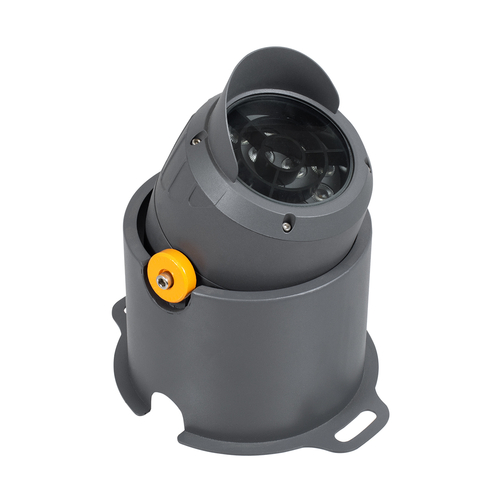 GLOBOSTAR® FLOODSIMA 90493 Κινούμενος Προβολέας Σποτ Wall Washer με Αντιθαμβωτική Γρίλια LED 24W 2160lm 30° DC 24V Αδιάβροχο IP67 Θερμό Λευκό 2700K Dimmable - Bridgelux SMD Chip - Γκρι Ανθρακί - Μ14.5 x Π24.2 x Υ22.5cm - 3 Χρόνια Εγγύηση