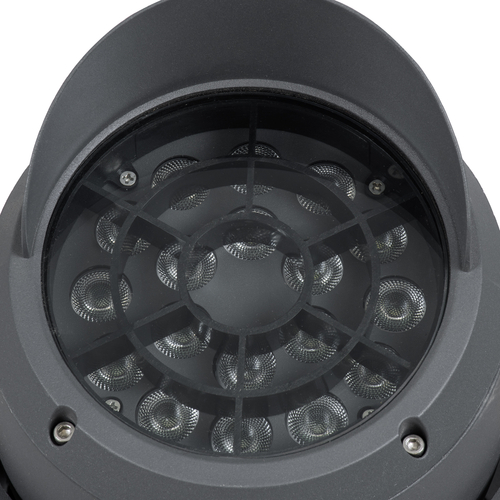 GloboStar® FLOOD-SIMA 90496 Κινούμενος Προβολέας - Σποτ Φωτισμού Wall Washer με Αντιθαμβωτική Γρίλια για Φωτισμό Κτιρίων LED 36W 3060lm 30° DC 24V Αδιάβροχο IP67 Μ21 x Π26 x Υ27cm RGBW DMX512 - Γκρι Ανθρακί - 3 Years Warranty