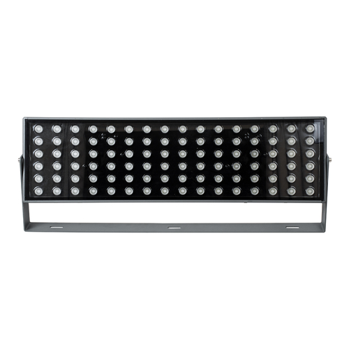 GLOBOSTAR® FLOODZANA 90561 Προβολέας Σποτ Wall Washer LED 200W 16000lm 30° DC 24V Αδιάβροχο IP65 Πολύχρωμο RGBW Dimmable DMX512 - Bridgelux SMD Chip - Γκρι Ανθρακί - Μ70 x Π29 x Υ10cm - 3 Χρόνια Εγγύηση