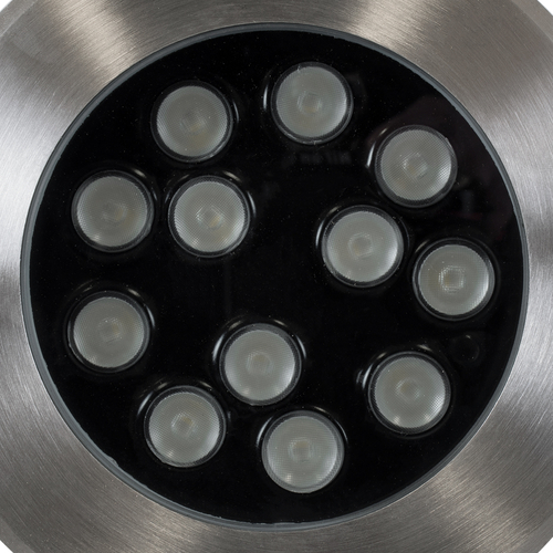 GloboStar® UNDERWATER-JULIA 90570 Υποβρύχιο Χωνευτό Φωτιστικό Σποτ Ειδικό για Σιντριβάνια LED 12W 1020lm 15° DC 24V Αδιάβροχο IP68 Φ18 x Υ11.2cm RGBW DMX512 - Ανοξείδωτο Ατσάλι - 3 Years Warranty