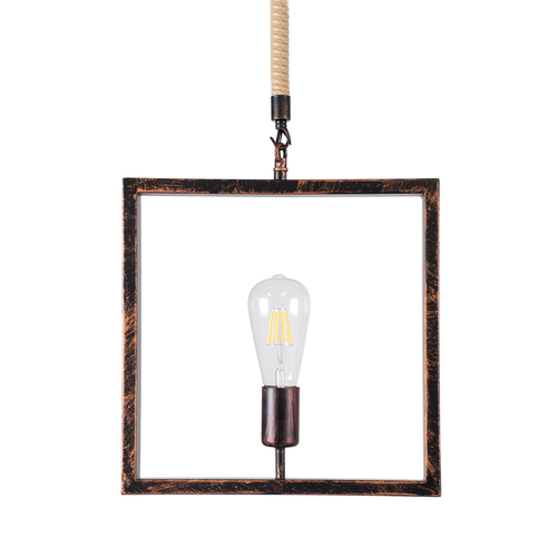 GLOBOSTAR® FRAISE 01814 Vintage Κρεμαστό Φωτιστικό Οροφής με Ντουί 1 x E27 AC 220-240V IP20 - Χάλκινο & Μπεζ - Μ32 x Π4 x Υ32cm