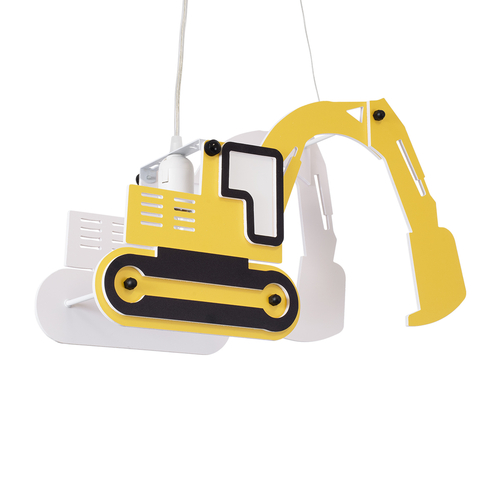 GLOBOSTAR® EXCAVATOR 61579 Παιδικό Κρεμαστό Φωτιστικό Οροφής με Ντουί 1 x E27 AC 220-240V IP20 - Κίτρινο & Μαύρο - Μ45 x Π15.5 x Υ27cm
