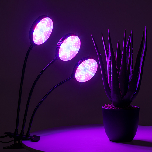 GloboStar® 79652 Grow Light Full Spectrum LED Φωτιστικό Ανάπτυξης Φυτών Γλάστρας με 3 Κινούμενες Κεφαλές & Βάση Clip SMD 2835 15W 160° DC 5V IP20 με Dimmer & Timer Εσωτερικού Χώρου για Κάλυψη Επιφάνειας 1m x 1m Πλήρους Φάσματος Φωτισμού