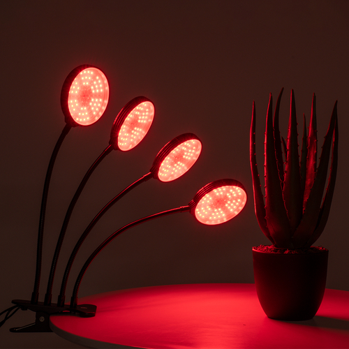 GloboStar® 79654 Grow Light Full Spectrum LED Φωτιστικό Ανάπτυξης Φυτών Γλάστρας με 4 Κινούμενες Κεφαλές & Βάση Clip SMD 2835 20W 160° DC 5V IP20 με Dimmer & Timer Εσωτερικού Χώρου για Κάλυψη Επιφάνειας 1m x 1m Πλήρους Φάσματος Φωτισμού