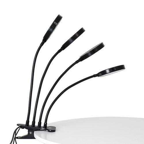 GloboStar® 79654 Grow Light Full Spectrum LED Φωτιστικό Ανάπτυξης Φυτών Γλάστρας με 4 Κινούμενες Κεφαλές & Βάση Clip SMD 2835 20W 160° DC 5V IP20 με Dimmer & Timer Εσωτερικού Χώρου για Κάλυψη Επιφάνειας 1m x 1m Πλήρους Φάσματος Φωτισμού