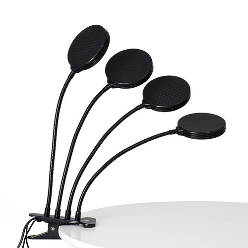 GloboStar® 79654 Grow Light Full Spectrum LED Φωτιστικό Ανάπτυξης Φυτών Γλάστρας με 4 Κινούμενες Κεφαλές & Βάση Clip SMD 2835 20W 160° DC 5V IP20 με Dimmer & Timer Εσωτερικού Χώρου για Κάλυψη Επιφάνειας 1m x 1m Πλήρους Φάσματος Φωτισμού