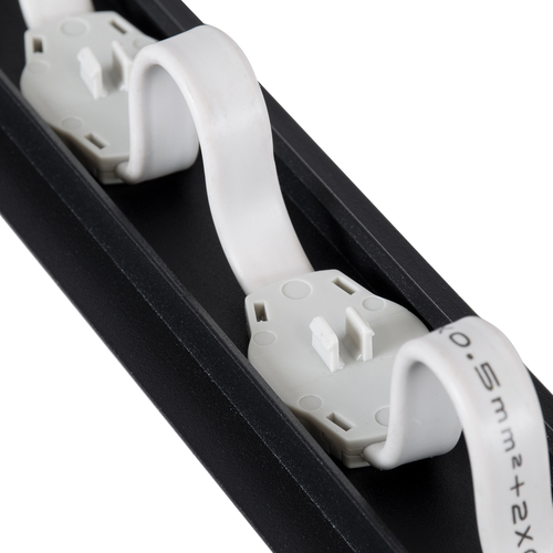 GloboStar® 90237 Μεταλλικο Καλυμμα 1 Μέτρου 15 Τεμαχίων για Ψηφιακή Αλυσίδα Γιρλάντα 20 Σποτ LED με Κωδικό 90140 Μαύρο Μ100 x Π4.7 x Υ1cm