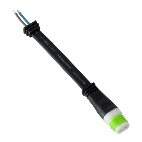 GLOBOSTAR® WWCONNECTOR 90713 2 Pin Σύνδεσμος Τροφοδοσίας για Wall Washers & Προβολείς με Είσοδο 2 x 0.5mm2 & Έξοδο 1 x Αρσενικό Βύσμα Αδιάβροχο IP65 - Μαύρο - Μ15.5 x Π1.5 x Υ1.2cm