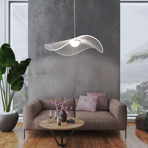 GLOBOSTAR® ACRYLICA 60975 Μοντέρνο Κρεμαστό Φωτιστικό Οροφής LED 20W 2240lm 360° AC 220-240V IP20 Ρυθμιζόμενο Λευκό CCT με On/Off 2700K/4500K/6000K - Lumileds SMD Chip - Διάφανο & Μαύρο Ματ - Μ60 x Π60 x Υ15cm - 3 Χρόνια Εγγύηση