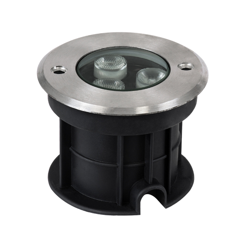 GloboStar® UNDERGROUND-FANI S-90980 Χωνευτό Φωτιστικό Σποτ Δαπέδου LED 12W 1200lm 60° DC 24V Αδιάβροχο IP68 Φ10 x Υ7.5cm Ψυχρό Λευκό 6000K - Ανοξείδωτο Ατσάλι