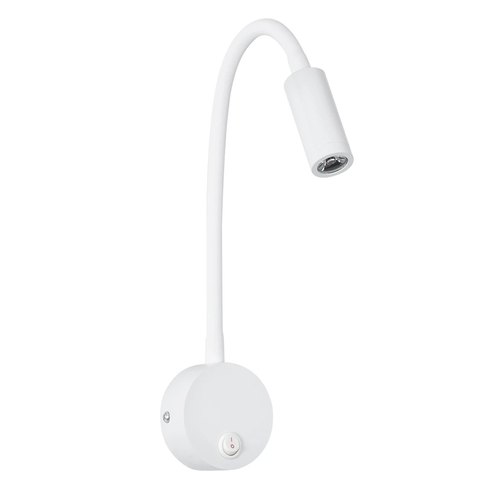 GLOBOSTAR® GOOSE 60876 Μοντέρνο Φωτιστικό Τοίχου - Απλίκα Ξενοδοχείου Reading Light LED 3W 300lm 36° AC 220-240V IP20 Φυσικό Λευκό 4500K - CREE XPE Chip & TÜV SÜD Driver - Λευκό Ματ - Μ6.5 x Π15 x Υ24.5cm - 3 Χρόνια Εγγύηση