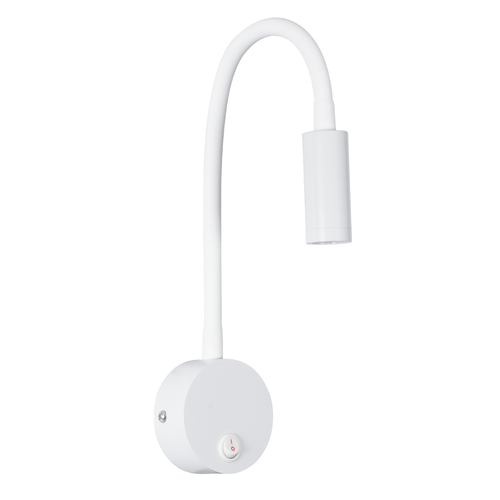 GLOBOSTAR® GOOSE 60876 Μοντέρνο Φωτιστικό Τοίχου - Απλίκα Ξενοδοχείου Reading Light LED 3W 300lm 36° AC 220-240V IP20 Φυσικό Λευκό 4500K - CREE XPE Chip & TÜV SÜD Driver - Λευκό Ματ - Μ6.5 x Π15 x Υ24.5cm - 3 Χρόνια Εγγύηση