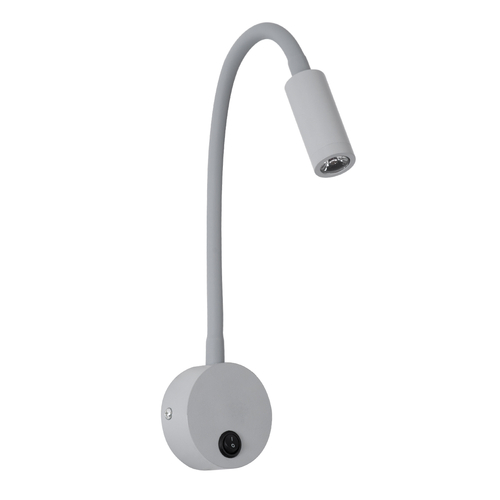 GLOBOSTAR® GOOSE 60877 Μοντέρνο Φωτιστικό Τοίχου - Απλίκα Ξενοδοχείου Reading Light LED 3W 300lm 36° AC 220-240V IP20 Φυσικό Λευκό 4500K - CREE XPE Chip & TÜV SÜD Driver - Γκρι Ανθρακί Ματ - Μ6.5 x Π15 x Υ24.5cm - 3 Χρόνια Εγγύηση