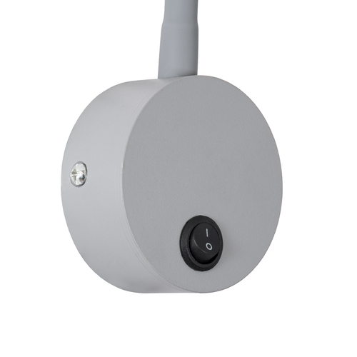 GLOBOSTAR® GOOSE 60877 Μοντέρνο Φωτιστικό Τοίχου - Απλίκα Ξενοδοχείου Reading Light LED 3W 300lm 36° AC 220-240V IP20 Φυσικό Λευκό 4500K - CREE XPE Chip & TÜV SÜD Driver - Γκρι Ανθρακί Ματ - Μ6.5 x Π15 x Υ24.5cm - 3 Χρόνια Εγγύηση