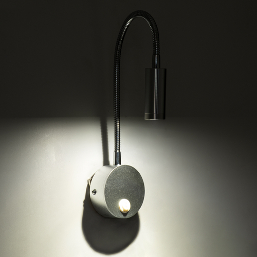 GLOBOSTAR® GOOSE 60879 Μοντέρνο Φωτιστικό Τοίχου - Απλίκα Ξενοδοχείου Reading Light LED 3W 300lm 36° AC 220-240V IP20 Φυσικό Λευκό 4500K - CREE XPE Chip & TÜV SÜD Driver - Νίκελ Βούρτσας - Μ6.5 x Π15 x Υ24.5cm - 3 Χρόνια Εγγύηση