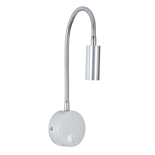 GLOBOSTAR® GOOSE 60879 Μοντέρνο Φωτιστικό Τοίχου - Απλίκα Ξενοδοχείου Reading Light LED 3W 300lm 36° AC 220-240V IP20 Φυσικό Λευκό 4500K - CREE XPE Chip & TÜV SÜD Driver - Νίκελ Βούρτσας - Μ6.5 x Π15 x Υ24.5cm - 3 Χρόνια Εγγύηση