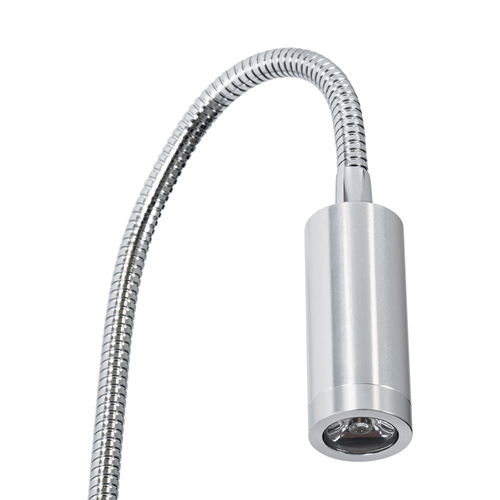 GLOBOSTAR® GOOSE 60879 Μοντέρνο Φωτιστικό Τοίχου - Απλίκα Ξενοδοχείου Reading Light LED 3W 300lm 36° AC 220-240V IP20 Φυσικό Λευκό 4500K - CREE XPE Chip & TÜV SÜD Driver - Νίκελ Βούρτσας - Μ6.5 x Π15 x Υ24.5cm - 3 Χρόνια Εγγύηση