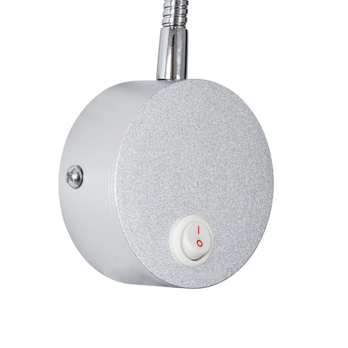 GLOBOSTAR® GOOSE 60879 Μοντέρνο Φωτιστικό Τοίχου - Απλίκα Ξενοδοχείου Reading Light LED 3W 300lm 36° AC 220-240V IP20 Φυσικό Λευκό 4500K - CREE XPE Chip & TÜV SÜD Driver - Νίκελ Βούρτσας - Μ6.5 x Π15 x Υ24.5cm - 3 Χρόνια Εγγύηση