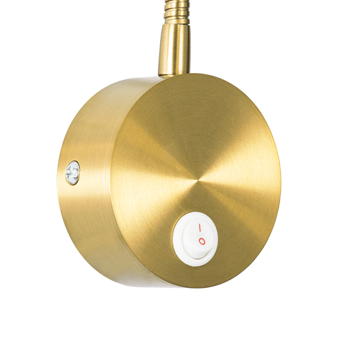 GLOBOSTAR® GOOSE 60880 Μοντέρνο Φωτιστικό Τοίχου - Απλίκα Ξενοδοχείου Reading Light LED 3W 300lm 36° AC 220-240V IP20 Φυσικό Λευκό 4500K - CREE XPE Chip & TÜV SÜD Driver - Χρυσό Πλατίνα - Μ6.5 x Π15 x Υ24.5cm - 3 Χρόνια Εγγύηση