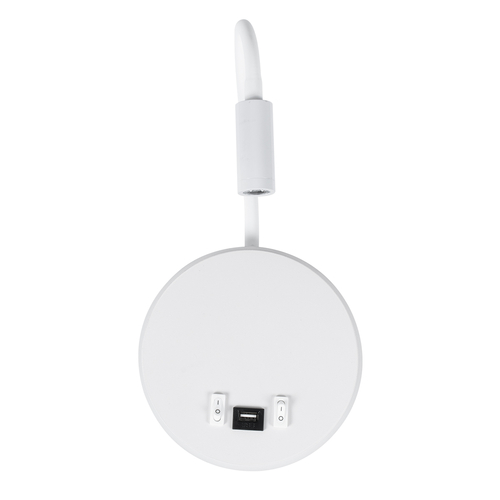 GLOBOSTAR® GOOSE 60881 Μοντέρνο Φωτιστικό Τοίχου - Απλίκα Ξενοδοχείου Reading Light με Φορτιστή USB 3A LED 6W 600lm 36° & 360° AC 220-240V IP20 Φυσικό Λευκό 4500K - CREE XPE & Lumileds SMD Chip & TÜV SÜD Driver - Λευκό Ματ - Μ15.5 x Π15 x Υ30.5cm - 3 Χρόνια Εγγύηση