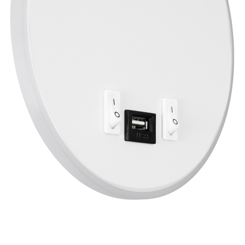 GLOBOSTAR® GOOSE 60881 Μοντέρνο Φωτιστικό Τοίχου - Απλίκα Ξενοδοχείου Reading Light με Φορτιστή USB 3A LED 6W 600lm 36° & 360° AC 220-240V IP20 Φυσικό Λευκό 4500K - CREE XPE & Lumileds SMD Chip & TÜV SÜD Driver - Λευκό Ματ - Μ15.5 x Π15 x Υ30.5cm - 3 Χρόνια Εγγύηση