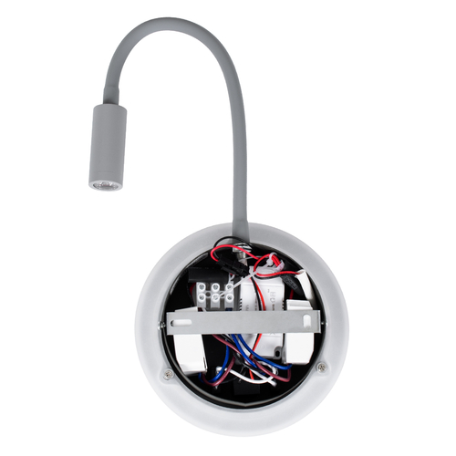 GLOBOSTAR® GOOSE 60882 Μοντέρνο Φωτιστικό Τοίχου - Απλίκα Ξενοδοχείου Reading Light με Φορτιστή USB 3A LED 6W 600lm 36° & 360° AC 220-240V IP20 Φυσικό Λευκό 4500K - CREE XPE & Lumileds SMD Chip & TÜV SÜD Driver - Γκρι Ανθρακί Ματ - Μ15.5 x Π15 x Υ30.5cm - 3 Χρόνια Εγγύηση